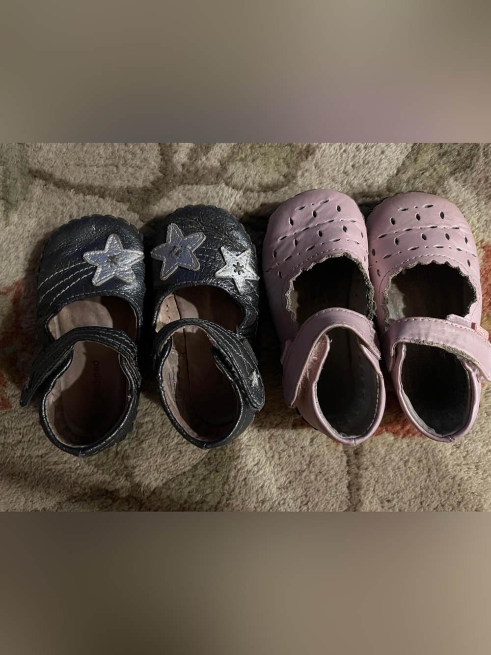 pediped Girls Mary Jane Shoes in Silver and Pink